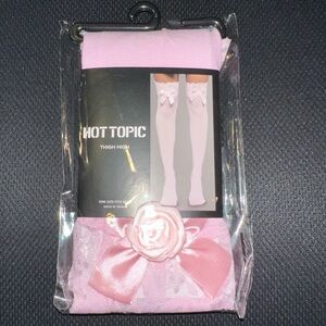 Hot Topic Light Pink Thigh High Socks
